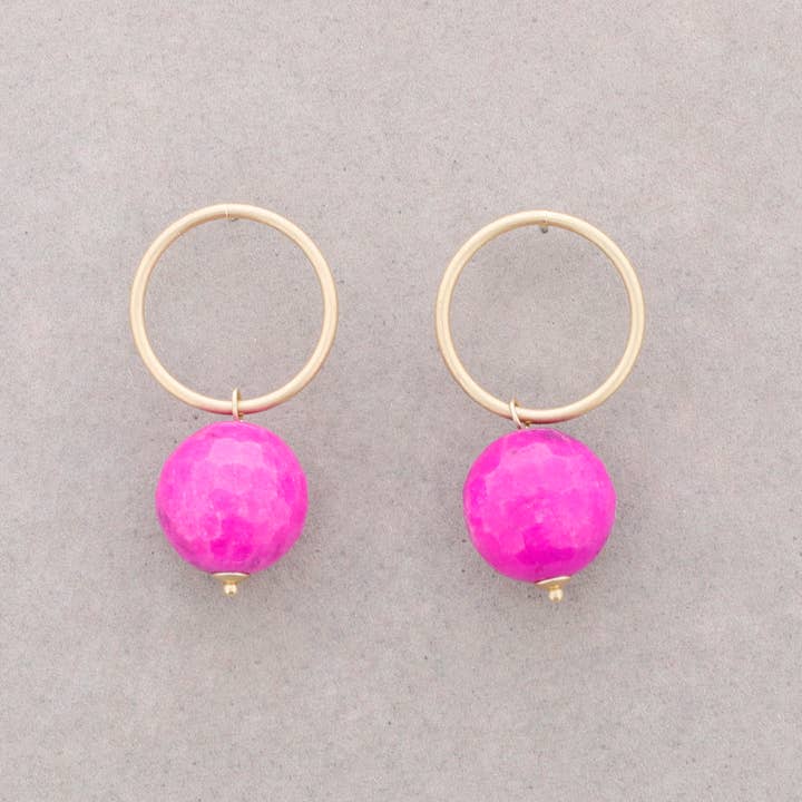 Sonata – wholesale Hoop earrings – Stone Hanging Hoop Earrings1