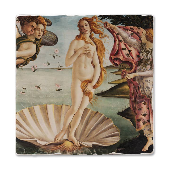 Fine Art "Birth of Venus" 4 Pack Tumbled Tile Coasters for wholesale by CounterArt/Highland Home/Thirstystone/CoasterStone