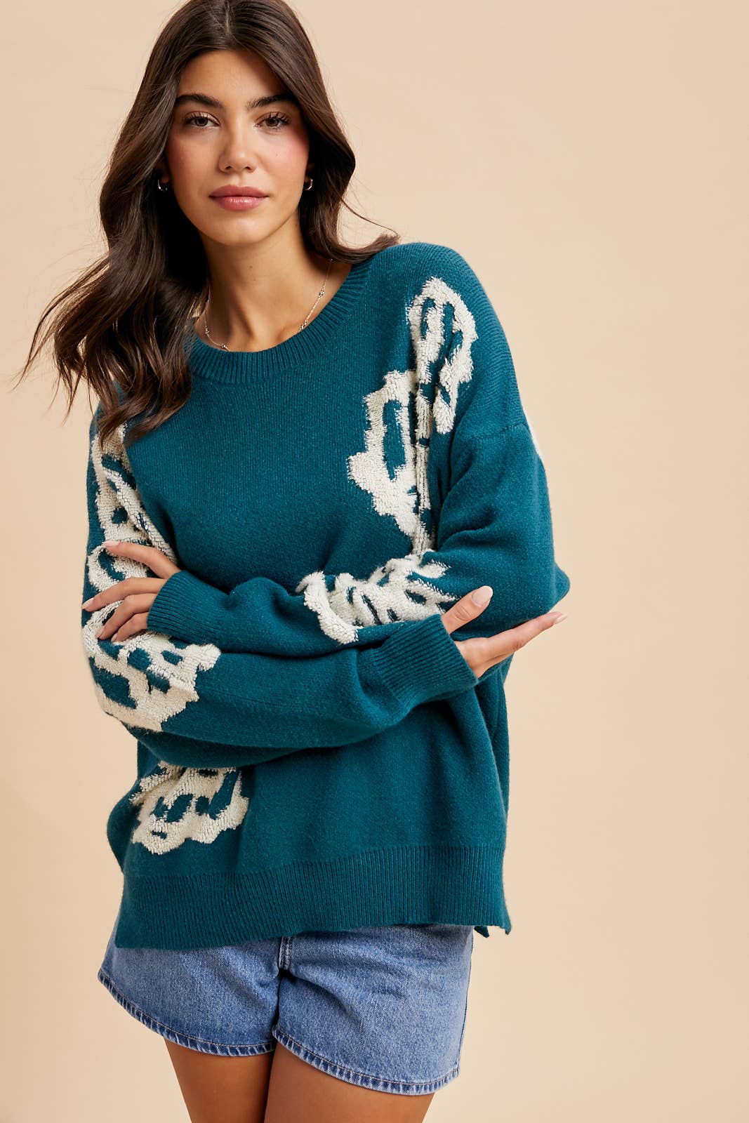 In Loom - Wholesale Knit Sweater - Women's - INTARSIA FLORAL KNITTED SWEATER18