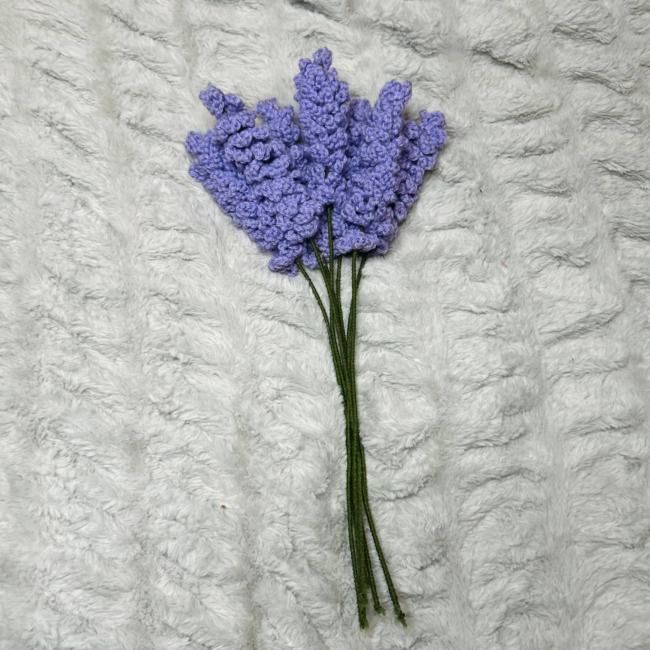 Crochet by Jolene - Venta al por mayor Flores artificiales - Tallo de Lavanda de Ganchillo - Dos Opciones1