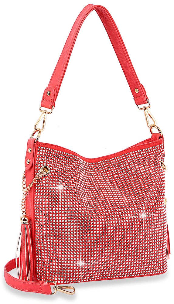 Handbag Express - Wholesale Shoulder Bag - Women's - Sparkling Rhinestone Hobo Handbag4