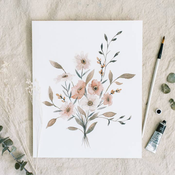 Coley Kuyper Art - Wholesale Art Print - Autumn Blush Bouquet | Art Print