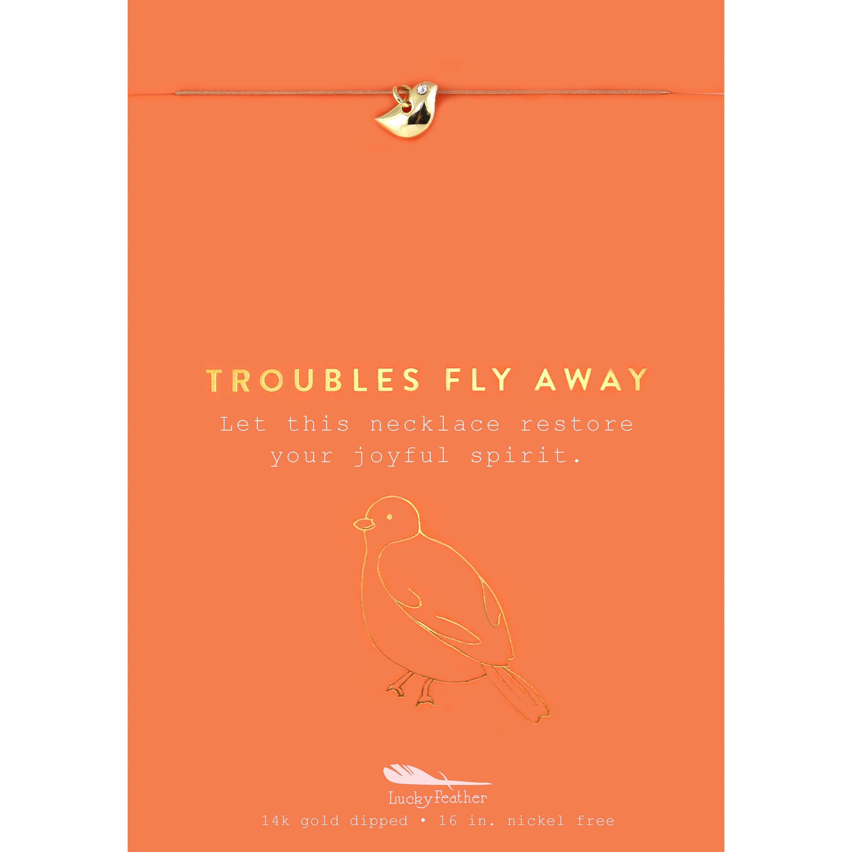 Lucky Feather - Vente Colliers à pendentif - Collier Or Nouvelle Lune - TROUBLES FLY/OISEAU0