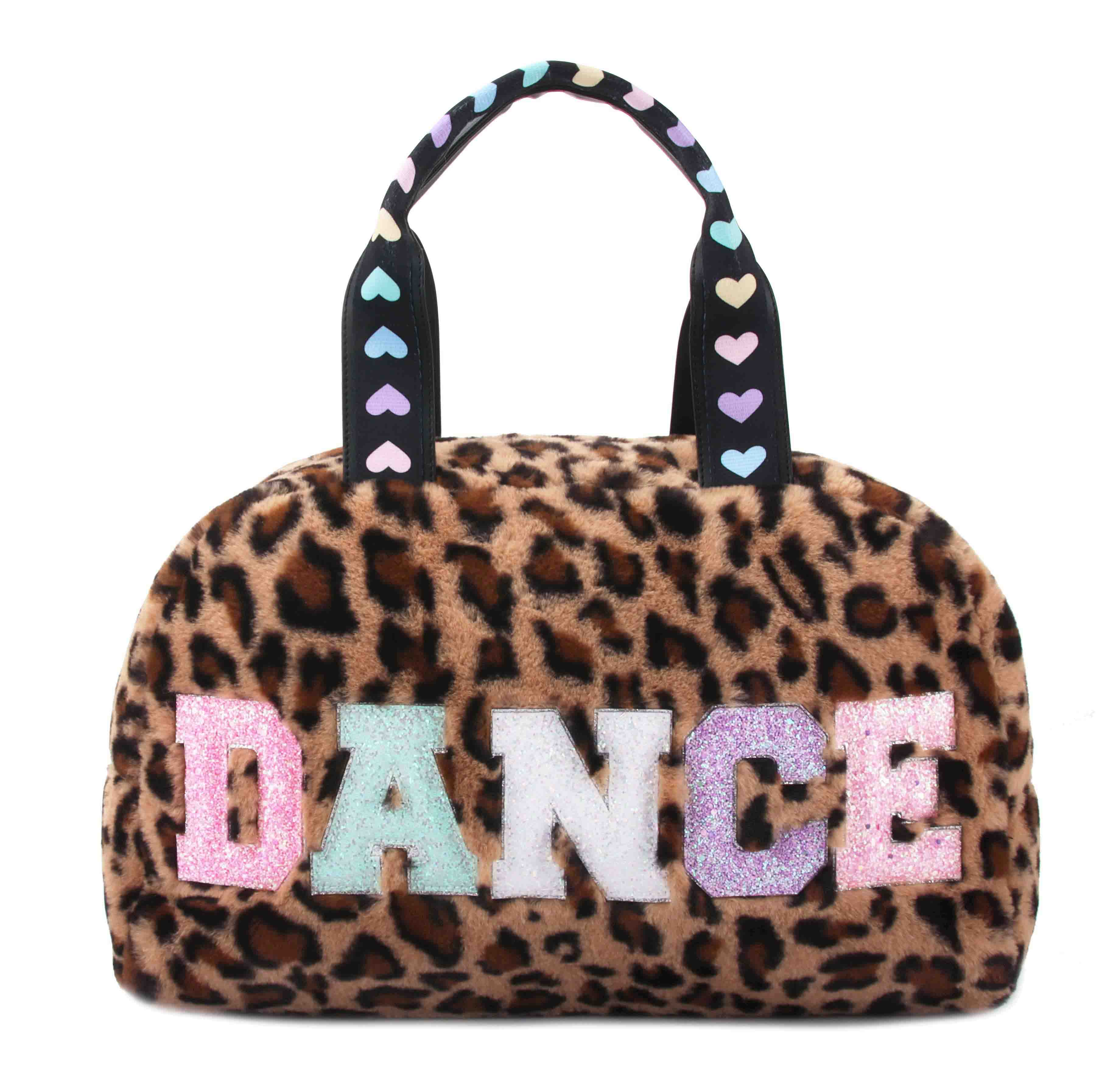 Wholesale 'Dance' Leopard Plush Medium Duffle Bag for your shop