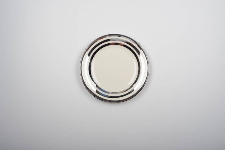 AULICA - Wholesale Dinner Plate - Silver Triple Thread Dessert Plate 18cm