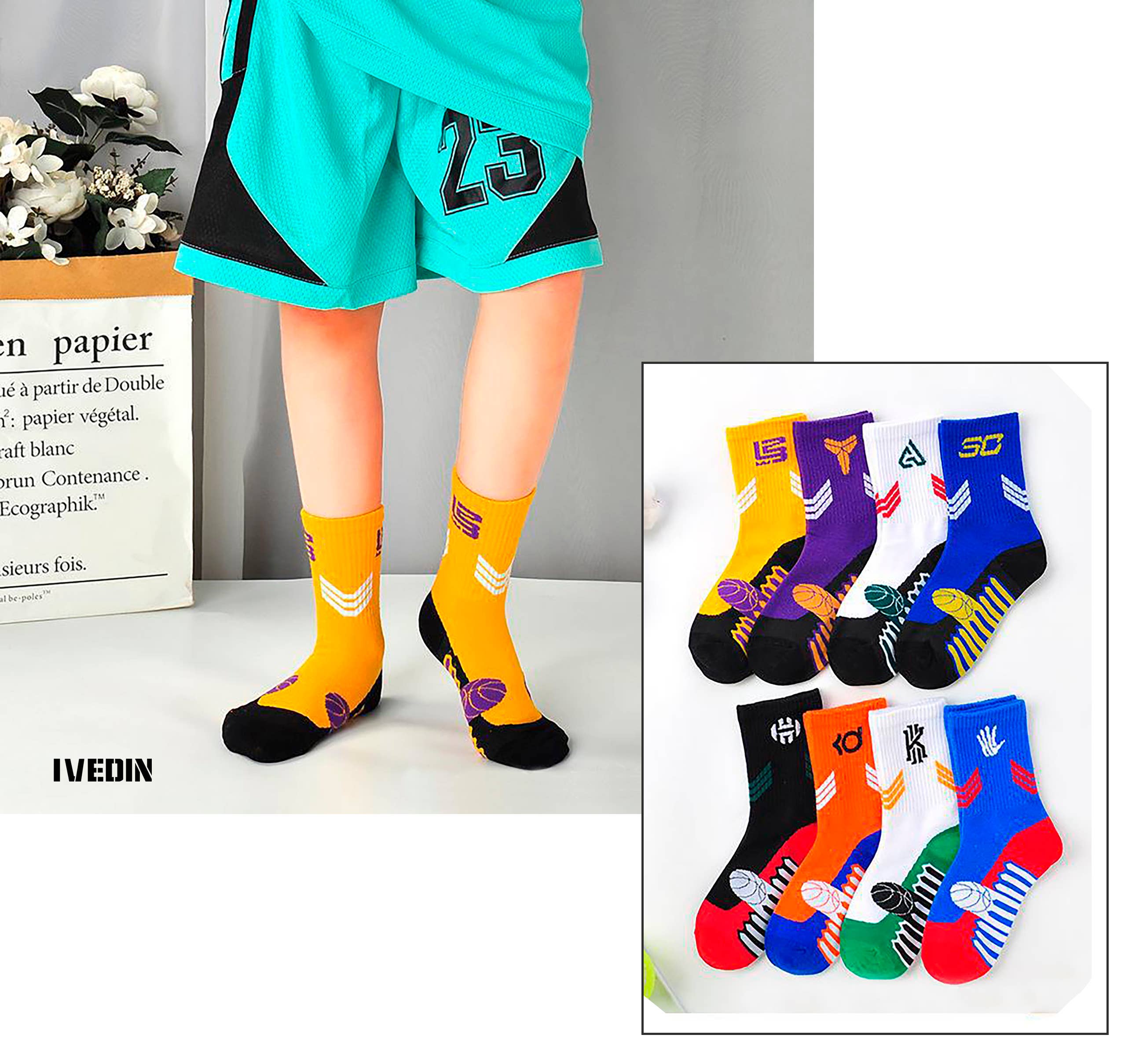 Ivedin - Wholesale Socks - Unisex - Pack of Technical Sports Socks NBA Kids One Size6