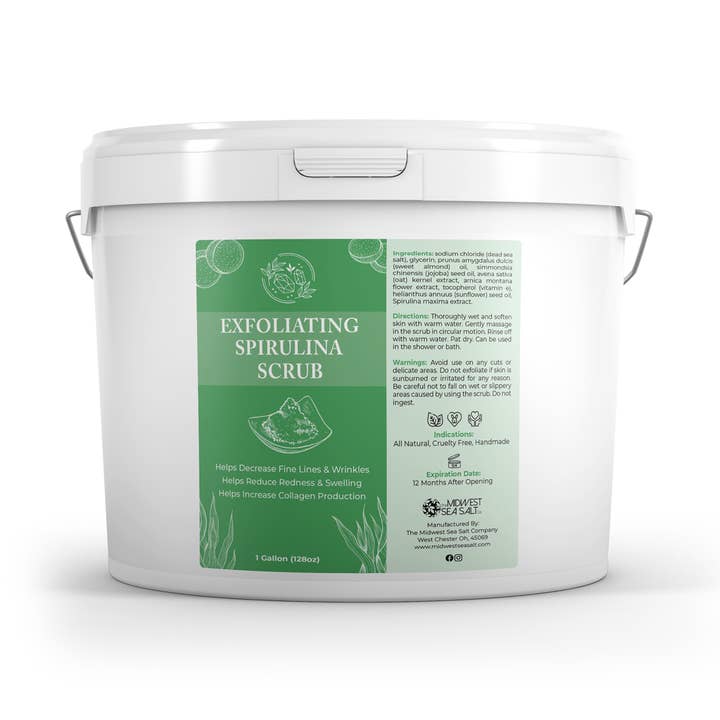 Exfoliating Spirulina Body Scrub - 128oz for wholesale by The Midwest Sea Salt Company