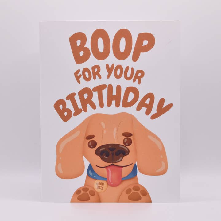 Boop For Your Birthday, Dachshund Birthday Card for wholesale by DoodlesbyIndy