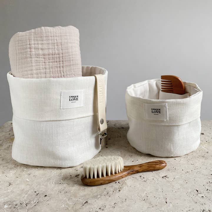 UNIQUE LOVE Design – wholesale Storage bin – Child & baby – Storage baskets set of 2 | pure white