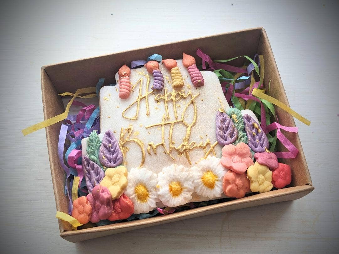 Pink Door Baking Co - Wholesale Cookie - Hand Iced Happy Birthday Cake Biscuit 1