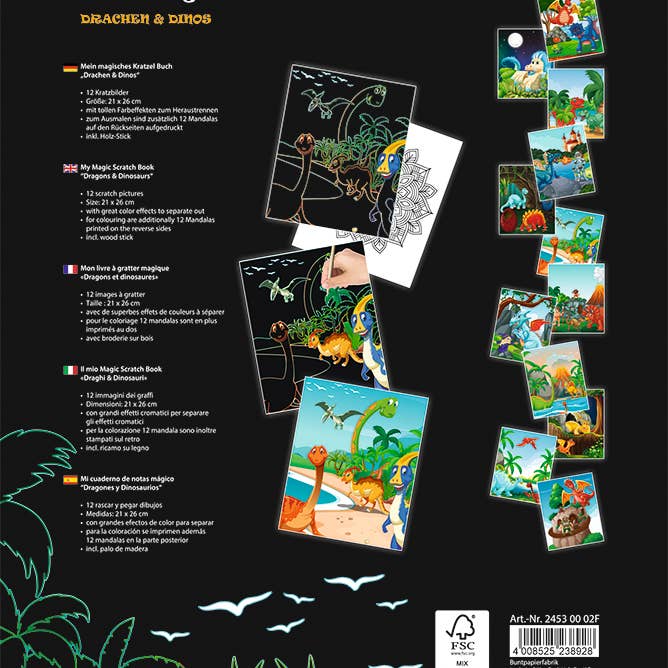 URSUS® / Buntpapierfabrik Ludwig Bähr GmbH & Co. KG - Wholesale Colouring book – Child & baby - My magic scratch book “Dragons & Dinosaurs”2