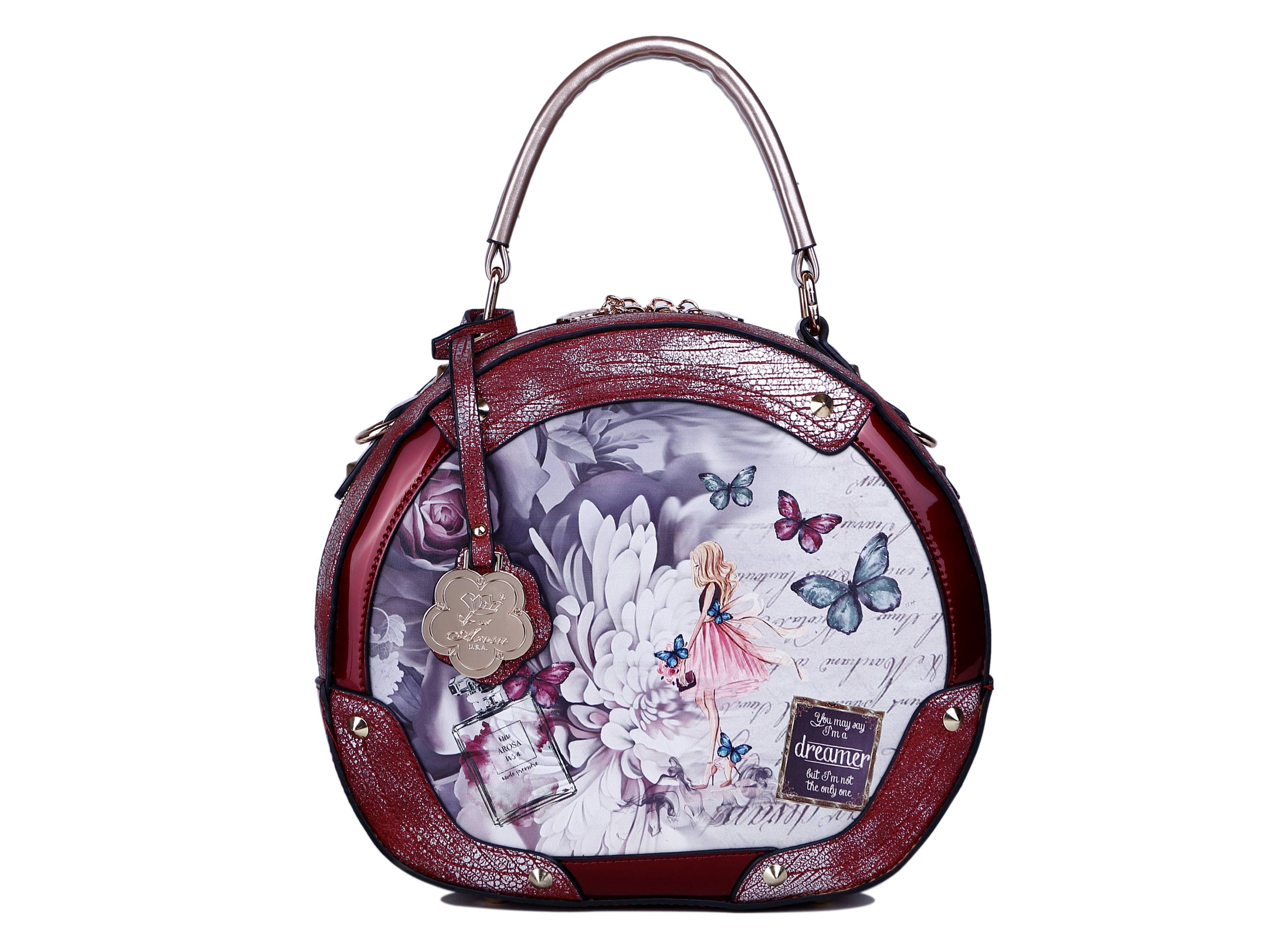 Brangio (Italy) Company Inc. - Wholesale Top Handle Bag - Women's - Arosa Enchanted Butterfly Round Handbag1