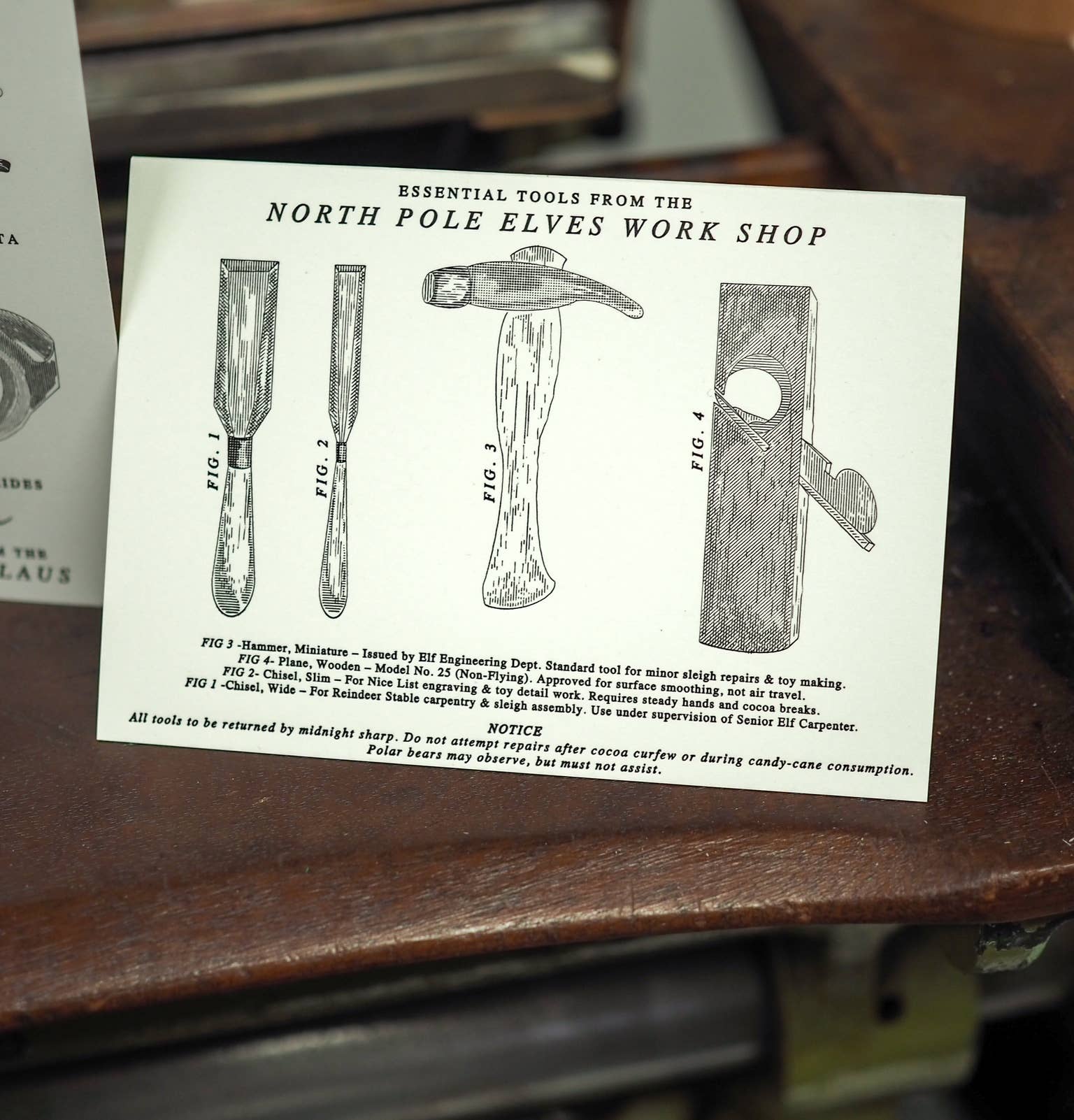 soch and co - Vente Cartes de Noël - Carte de Noël imprimée en typographie avec outils des lutins du pôle Nord3