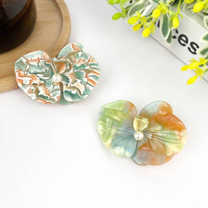 TheDivaSoap - Wholesale Hair Clip - Women's - 3D Phalaenopsis Hair Claw Clip, Elegant Acetate Hair Clip