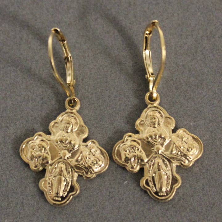 ER Kors Skapulär Dinglande Örhängen för wholesale av Weisinger Designs