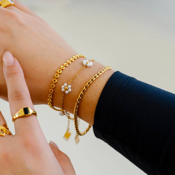 Pulseira Flor Pérola por atacado de Namaste Jewelry