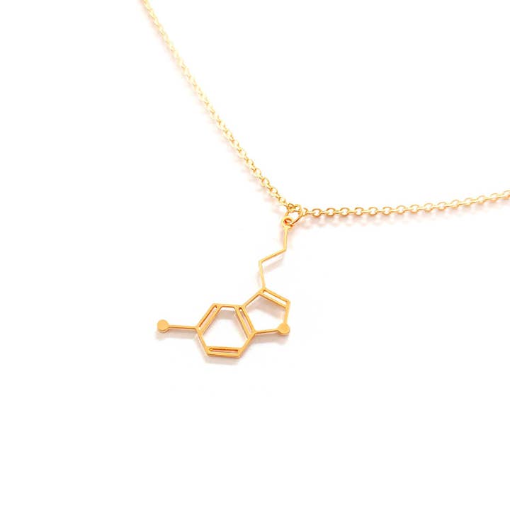 Shany Design Studio - Wholesale Pendant/Charm Necklace - Serotonin Molecule Necklace Gold / Silver