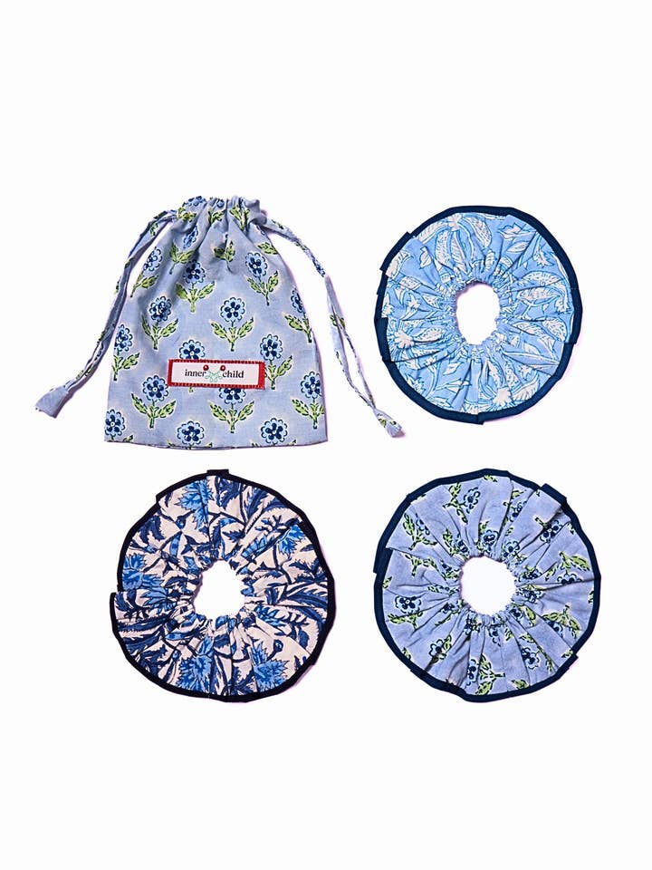 Blue Charleston Scrunchie Set for wholesale by Inner Child