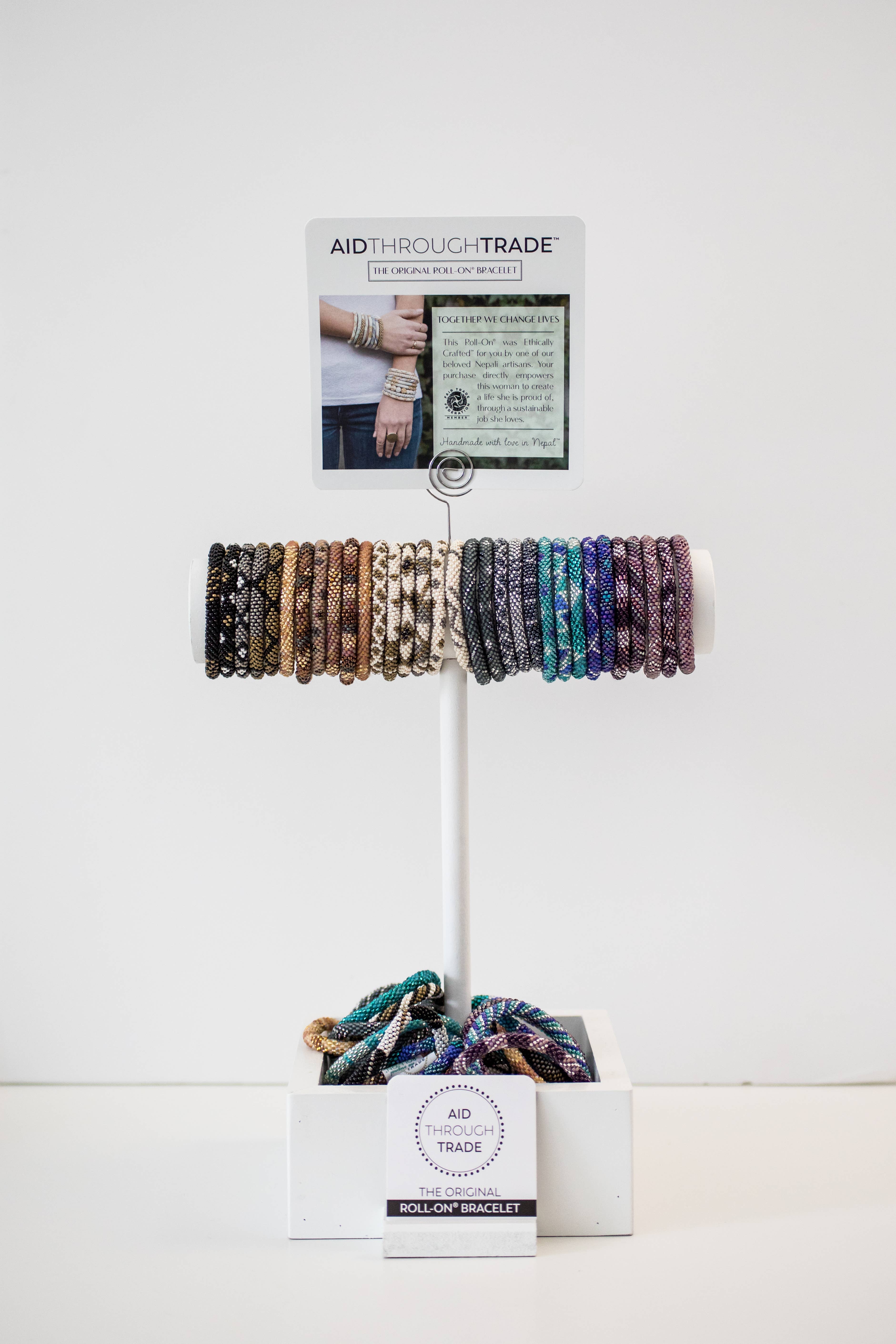 Aid Through Trade - Wholesale Jewelry Set - Roll-On® Bracelets Khaki - Set of 123