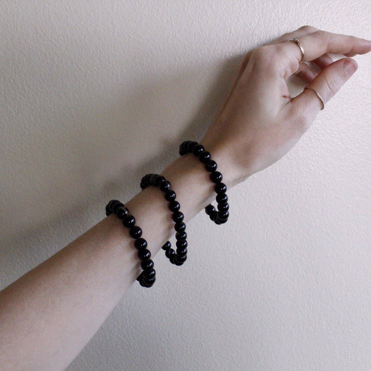 Pebble House – wholesale Beaded bracelet – Black Tourmaline Bracelet 4mm/6mm/8mm - Crystals & Stones2