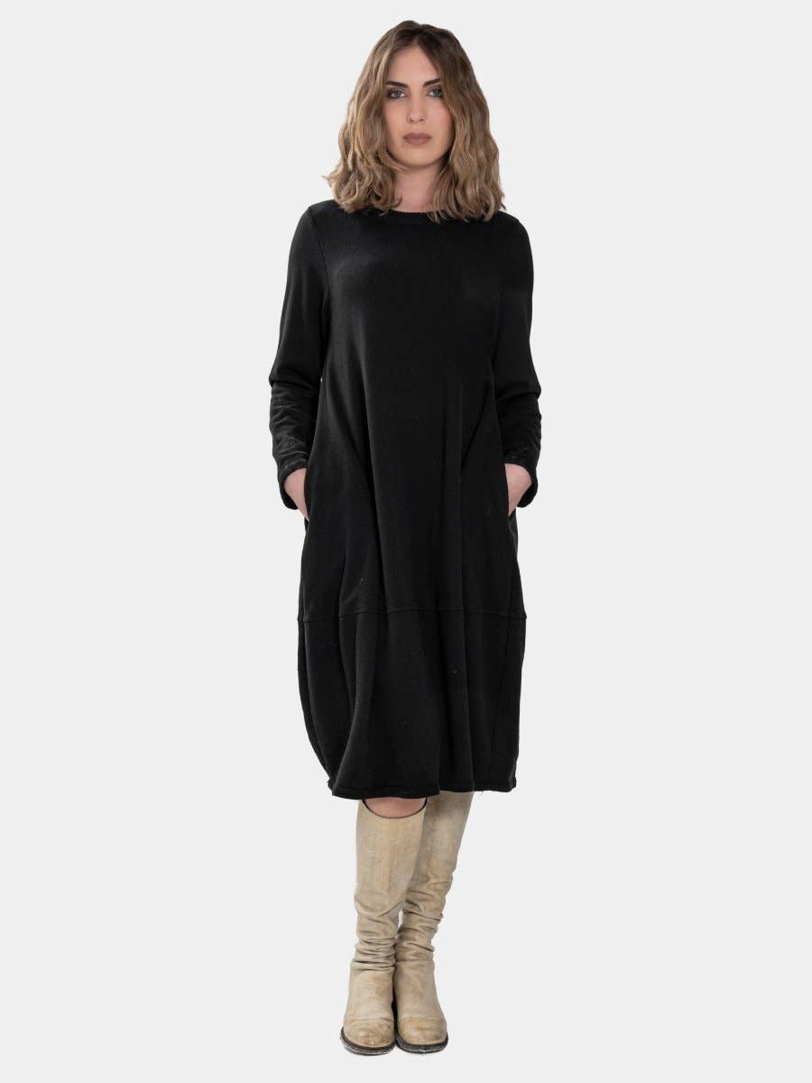 Baci & Amici Fashion - US Continental - Wholesale Dress - Women's - Knit Collar Midi Sweatshirt Dress27