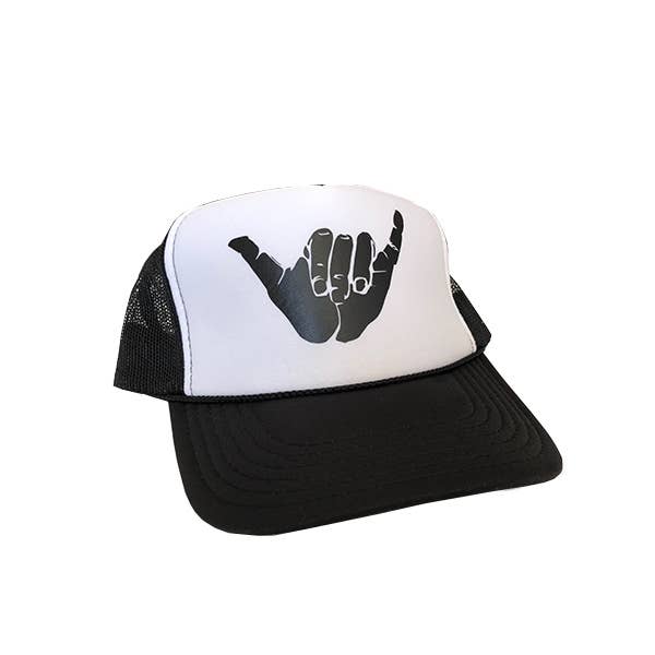 Shaka Black + Vit Trucker Hat Ungdom & Vuxen för wholesale av Buffalo Road Hats
