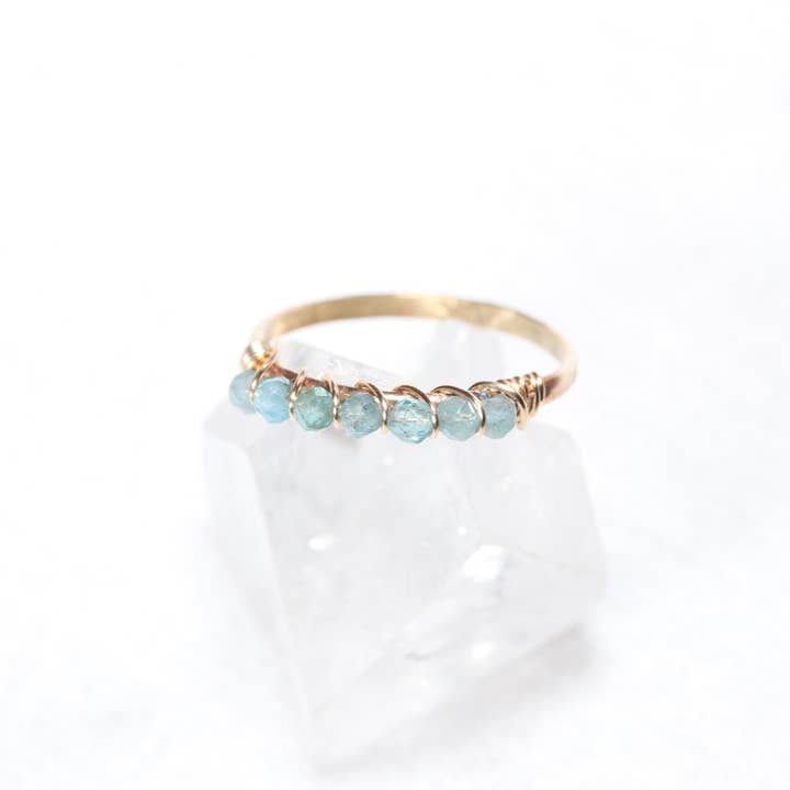 Esme - Wholesale Multi-Stone Ring - Apatite | Minimalist Gemstone Stacking Ring