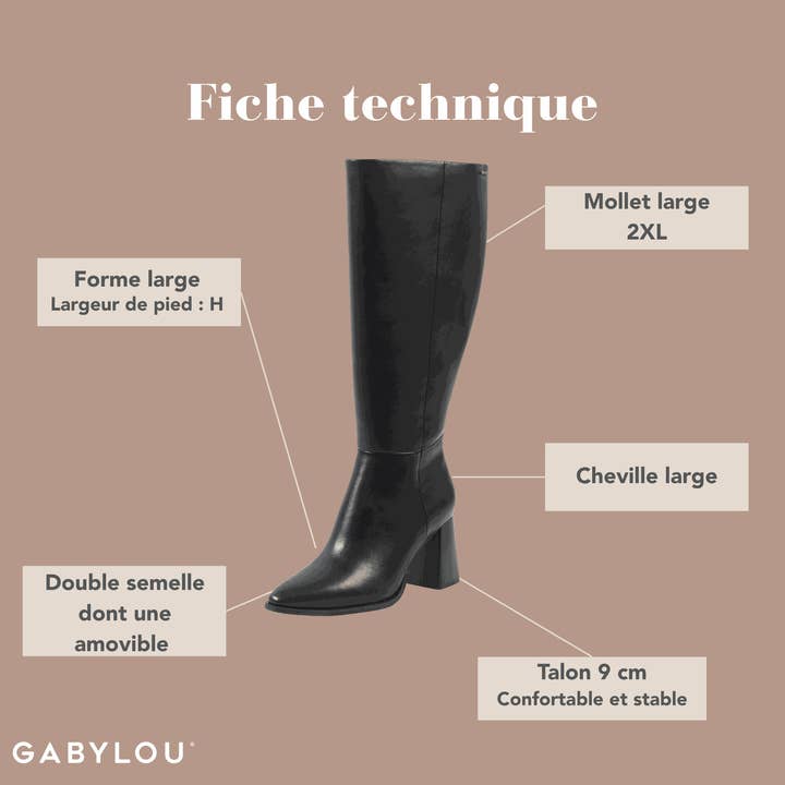 Gabylou - Wholesale Boots - Women's - 2XL Boots for Wide Calves - Sarah Model3
