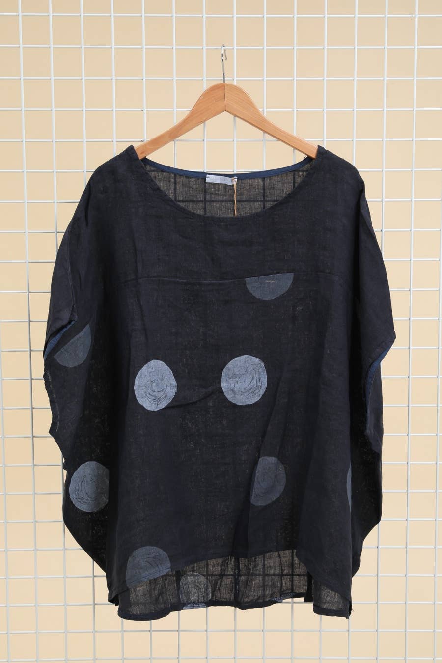 Lea & Luc - Grandes Tailles - Vendita all'ingrosso Tunica - Donna - Tunic in lino taglie comode con stampa a cerchi17