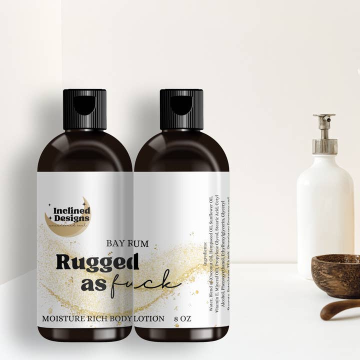 Lotion pour le corps Rugged As Fuck 8 oz. pour la vente par Inclined Designs
