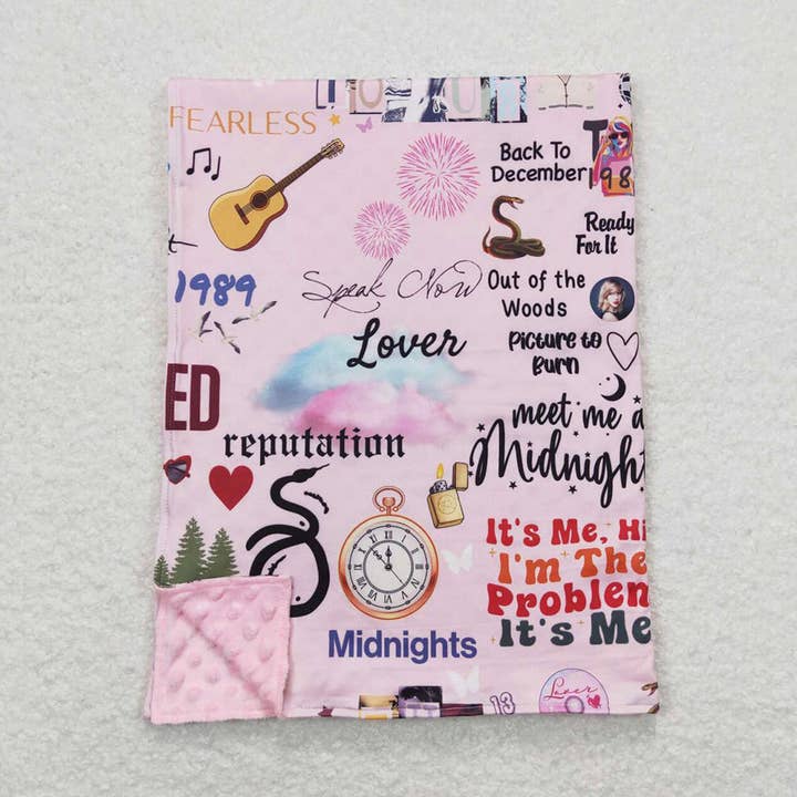 couvertures Minky de couleur rose pour petites filles Pop Singer pour la vente par Aier Wholesale