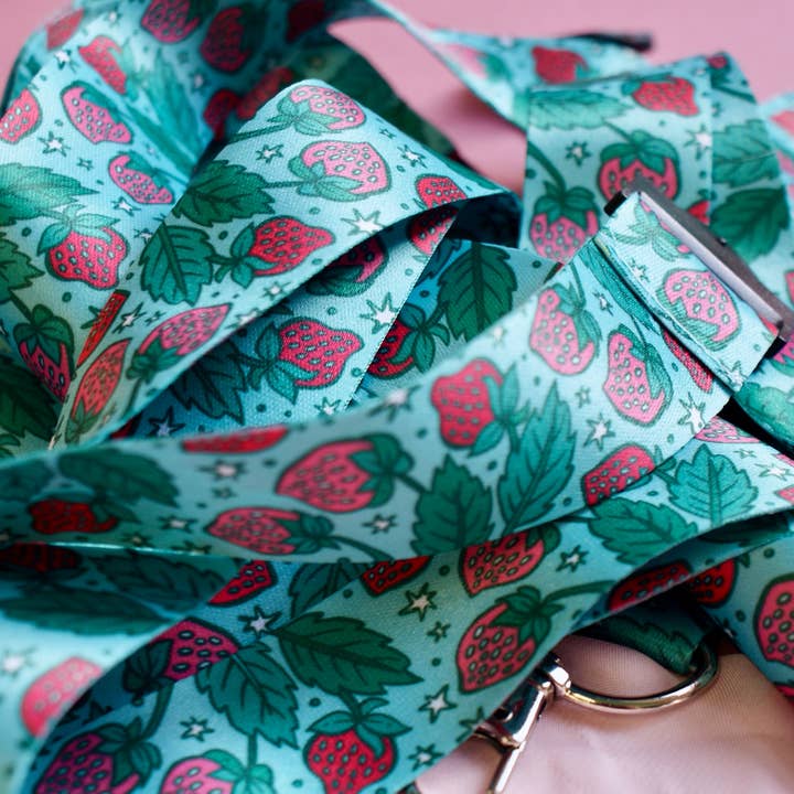 Strawberries - Lanyard for wholesale by Flutter & Fern