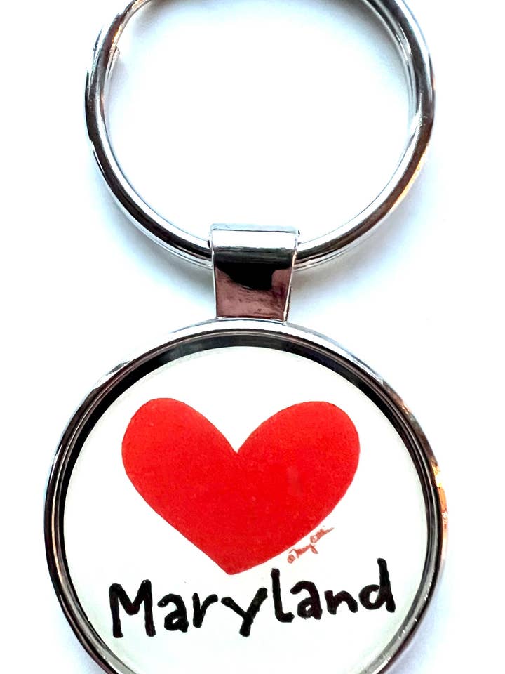 Maryland Heart Keychain for wholesale by Mary Ellis