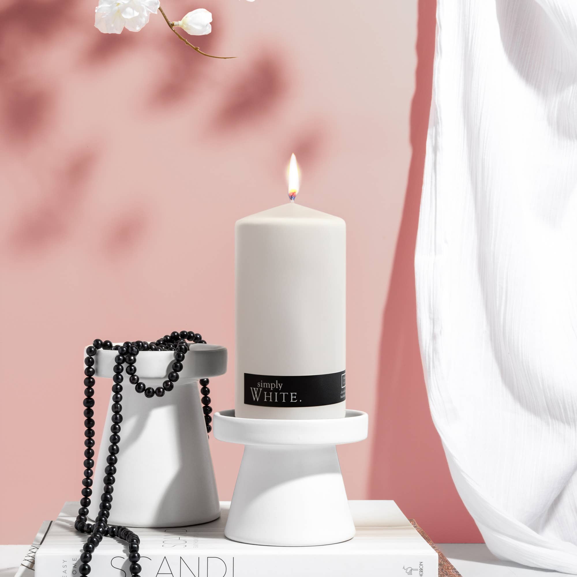 Buckley & Phillips Aromatics - Wholesale Pillar candle - White Pillar Candle Large1