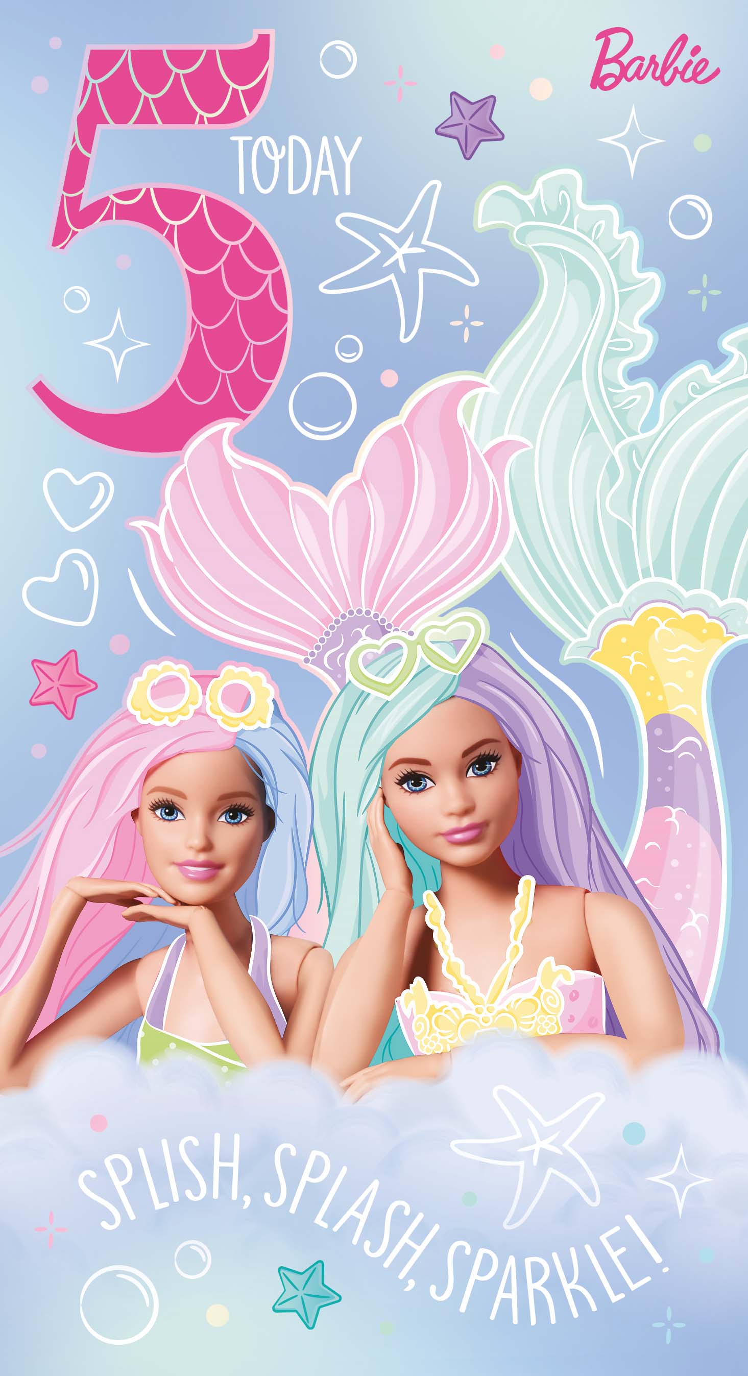 Danilo Promotions Ltd – wholesale Birthday card – Barbie Age 5 Sticker Birthday Card2