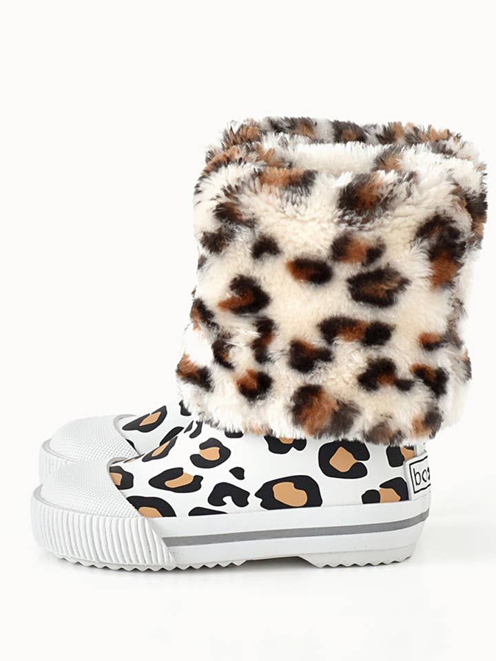 BOXBO - Vendita all'ingrosso Stivali da pioggia - Bambini - Stivali da pioggia per bambini con pelliccia leopardata - Gomma ecologica