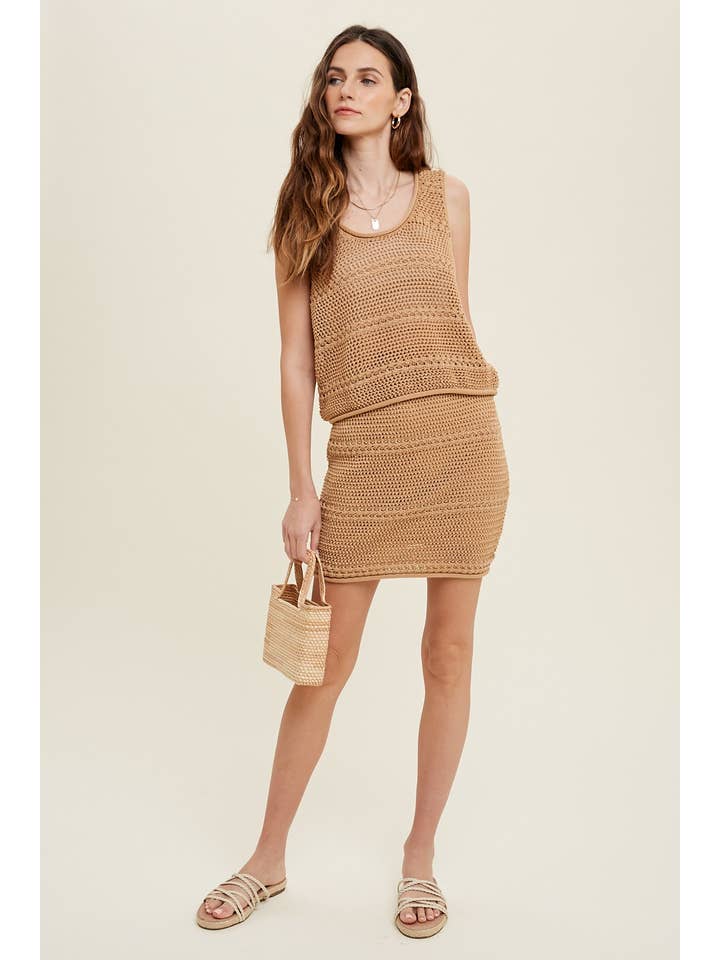 CARAMEL Contemporary Tank & Skirt Romper Ensemble WL22-7043 for wholesale on Faire