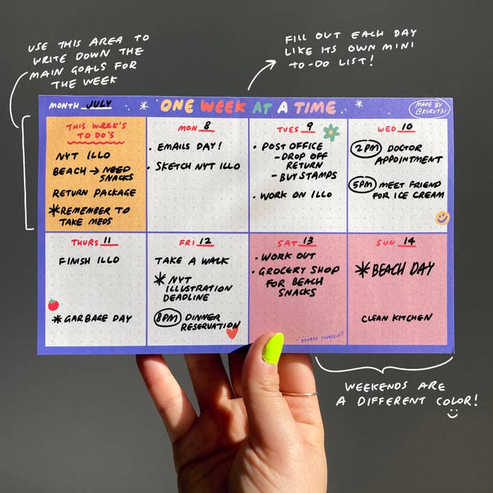 kuru731 - Wholesale Planner - One Week At A Time Weekly Planner1