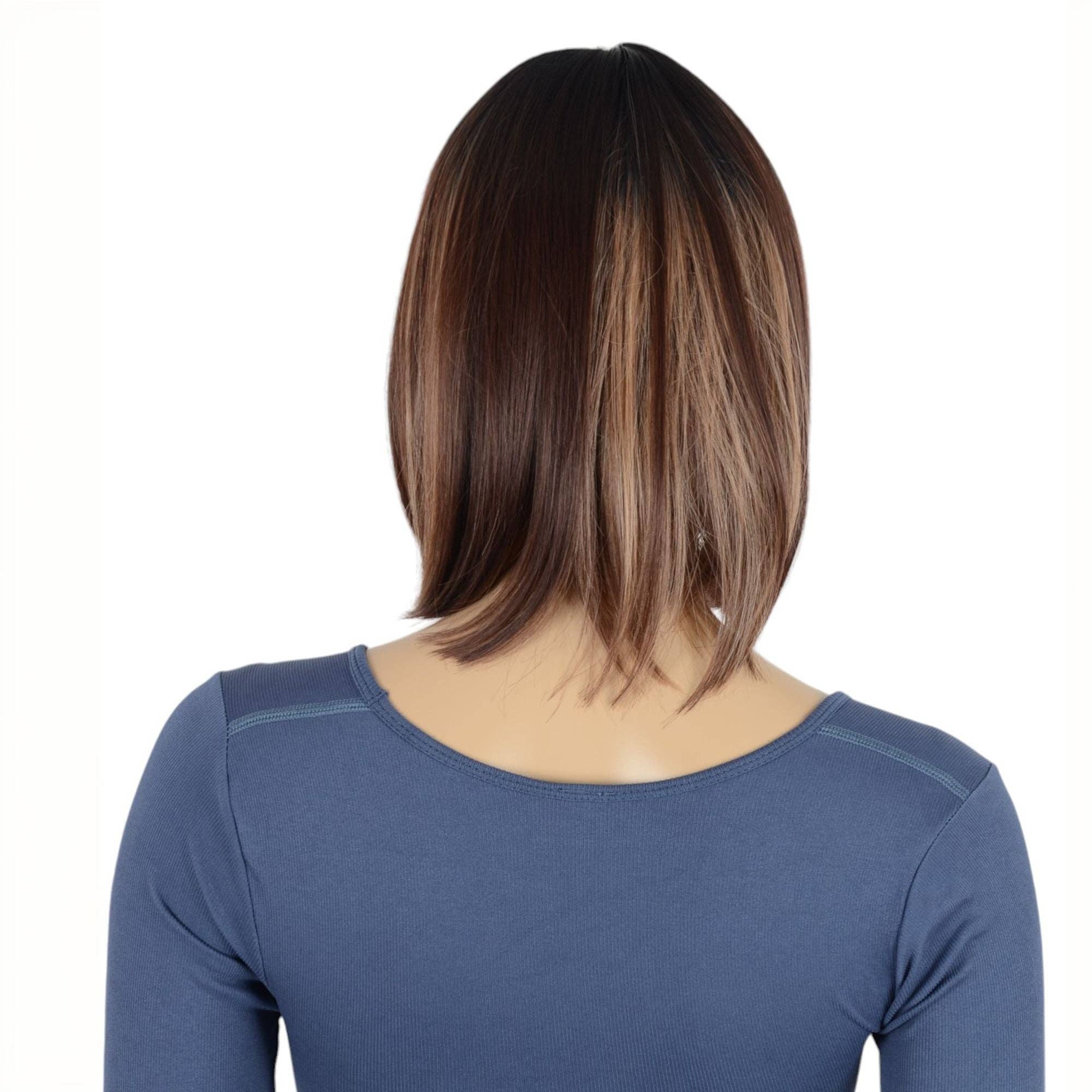 AK Brand - Wholesale Wig/Hair Piece - Straight Bob Wig with Bangs Heat-Resistant Style3