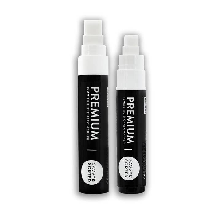 Savvy & Sorted - Wholesale Chalk - Large White Chalk Markers - 10mm & 15mm0