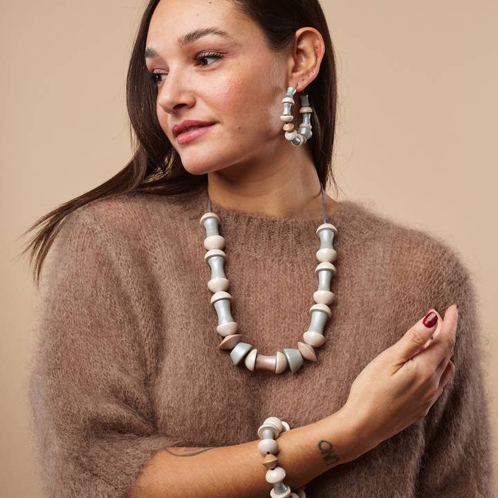 Bijondo - Vente Collier de perles - Collier artisanal en bois réglable Arlo2