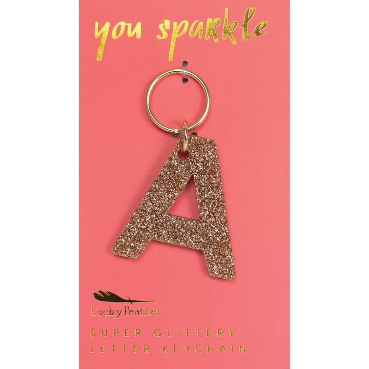 Glitter Keychain - Letter - A for wholesale by Lucky Feather