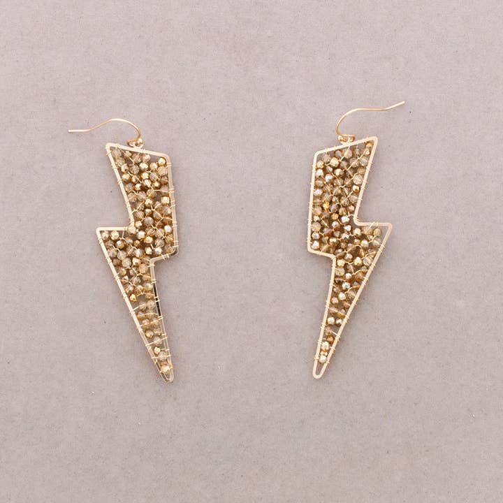 Sonata - Wholesale Snap Jewelry - Metal Lightning Earrings with Faceted Crystals2