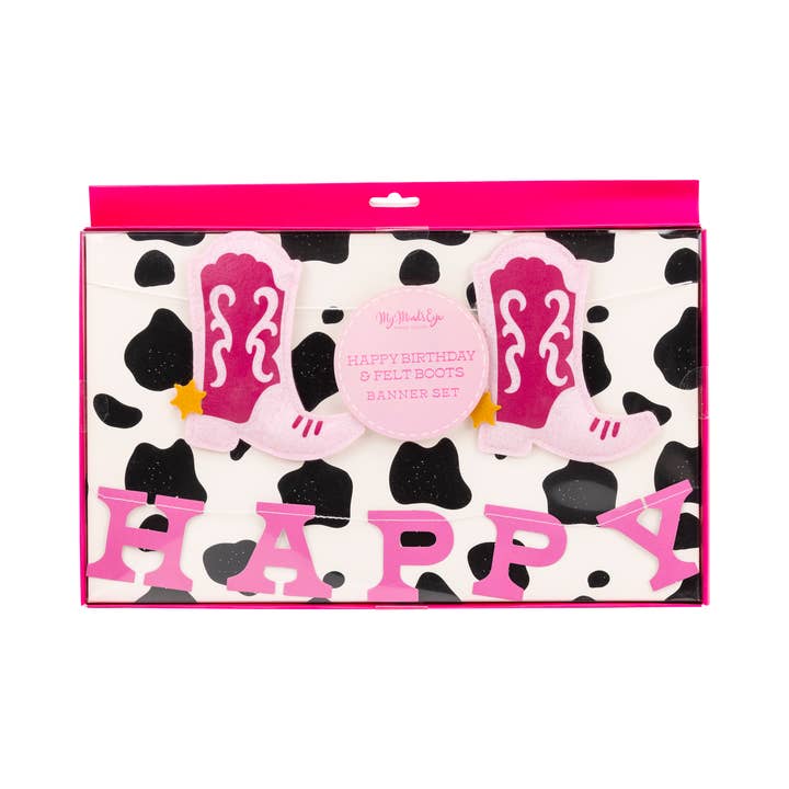 PLDSC03 - Cowgirl Happy Birthday Puffy Felt Banner for wholesale by My Mind’s Eye