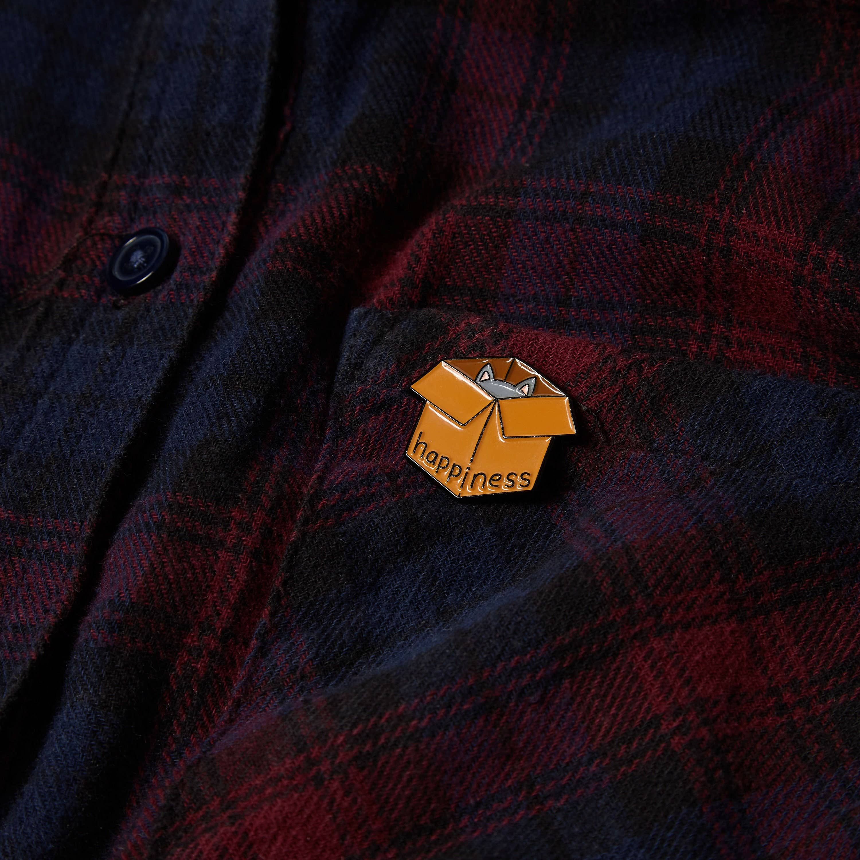 Higglebees - Wholesale Lapel Pin/Button - Happiness (Cat In A Box) - Enamel Pin Badge3