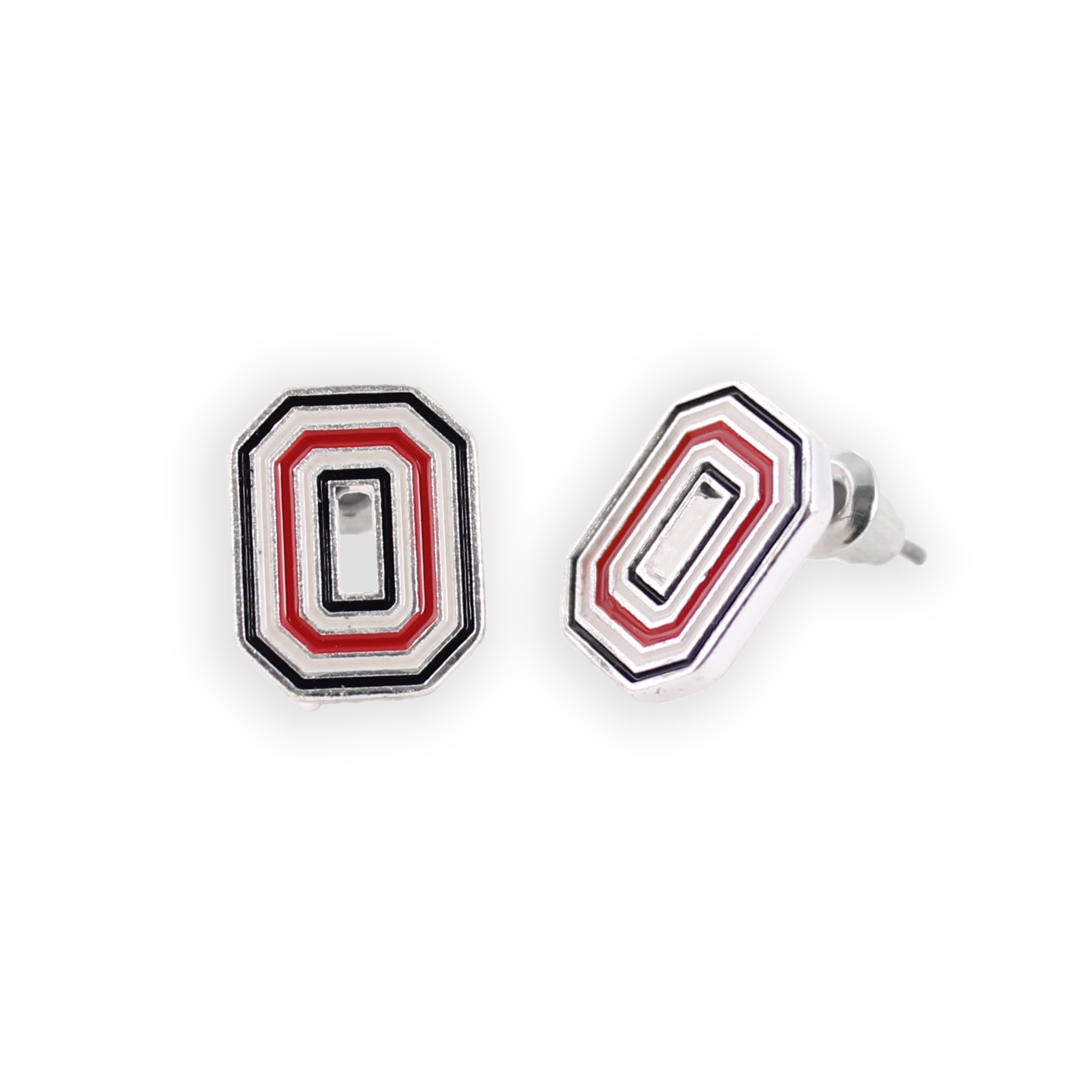 Seasons Jewelry - Wholesale Stud/Post Earrings - Ohio State Enamel Logo Stud Earrings1