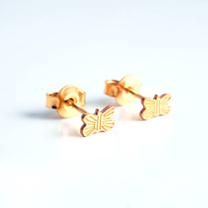Gold-plated Butterfly Earrings for wholesale by Adorabili