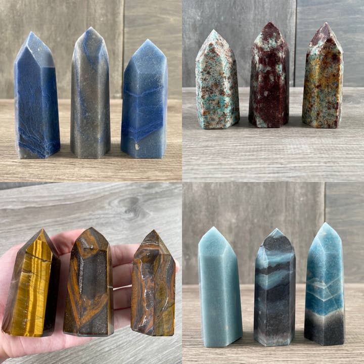 Obélisque en pierre précieuse brésilienne – Pointes de cristal en gros à l'once pour la vente par Keystone Crystals