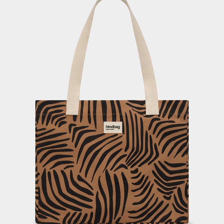Hindbag - Wholesale Tote Bag - Women's - Claude Zebra Cinnamon Tote Bag2
