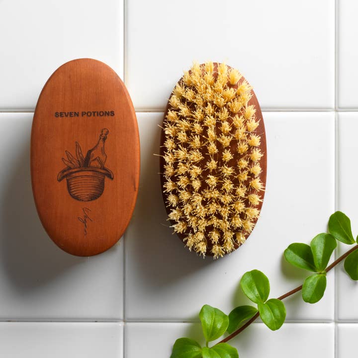 Seven Potions - Wholesale Beard Brush/Comb - Seven Potions Beard Brush - Pear Wood With Natural Bristles